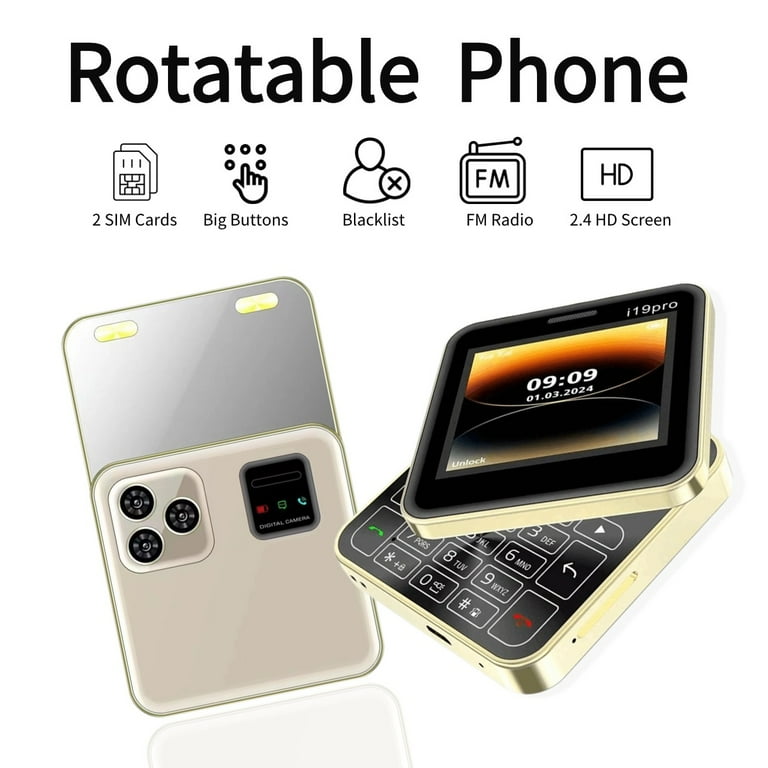 Telefon Mini i19 Pro Slide Button, Dual SIM, Bluetooth, Camera