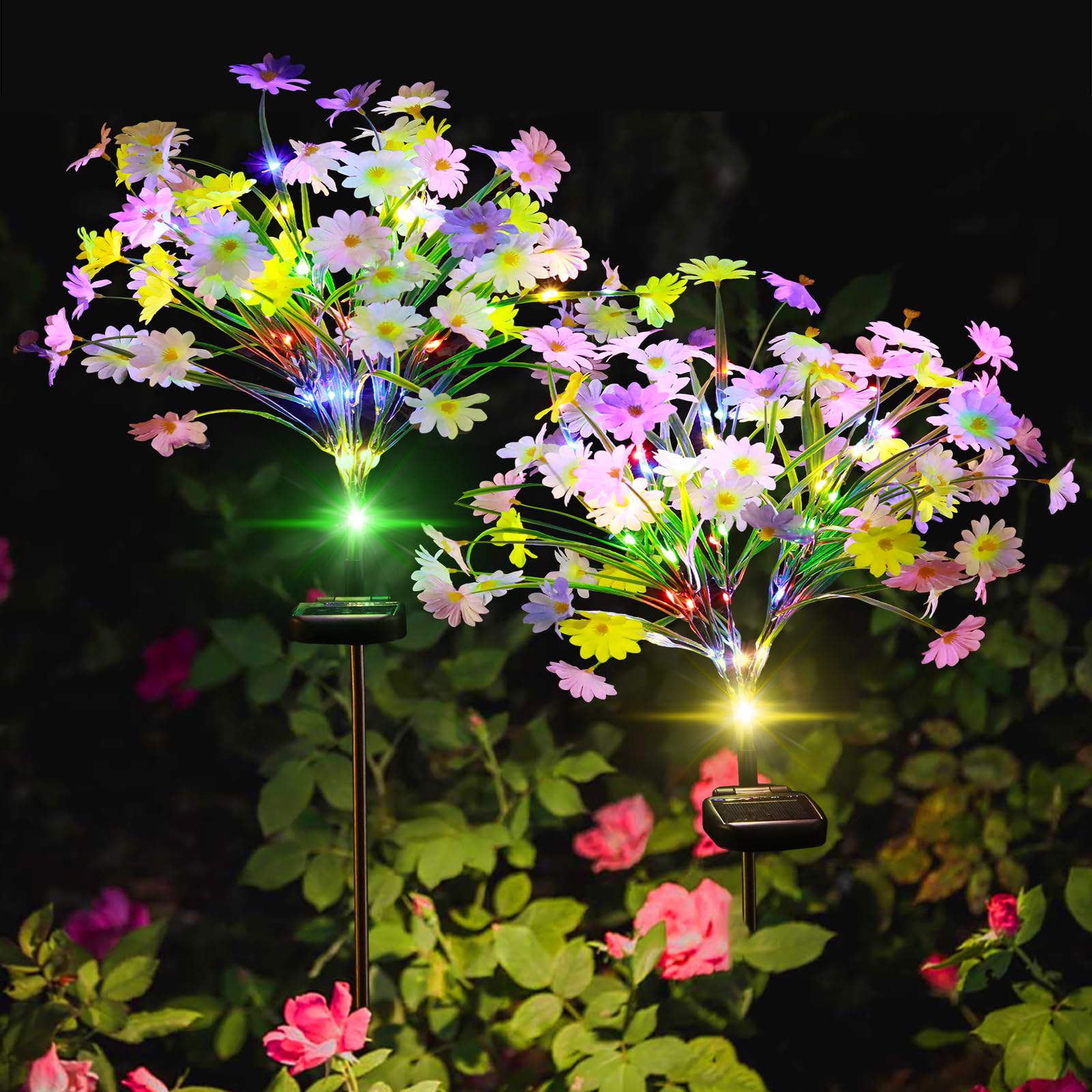 Set 2 x Lampa solara Margarete, 70 cm, LED Multicolor, IP 66