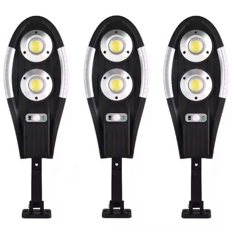 Set 3 x Lampa Solara Jortan 60 LED COB, 2 Celule, 120W, Senzor de Miscare