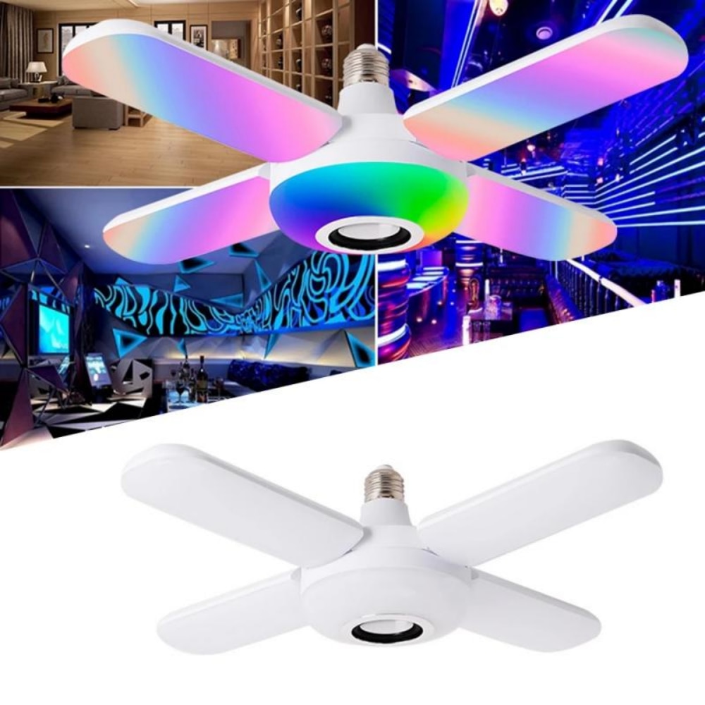 Lampa Bluetooh LED RGB cu 4 brate mobile, boxa si telecomanda