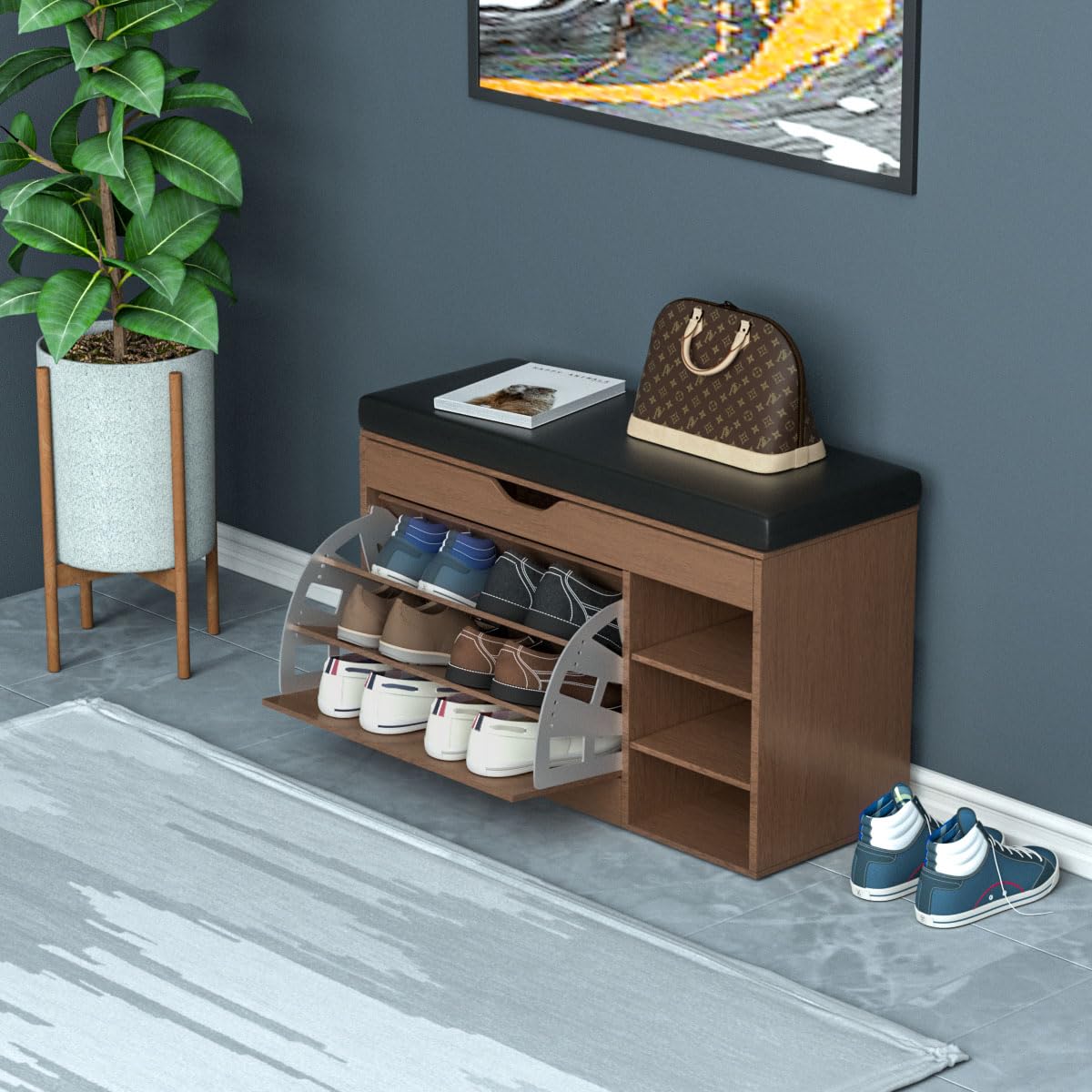 Dulap pentru pantofi, 80 x 34 x 50 cm, Maro