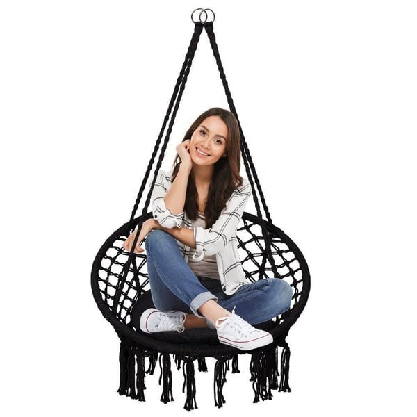 Hamac cocon - scaun suspendabil, Negru, 150 kg