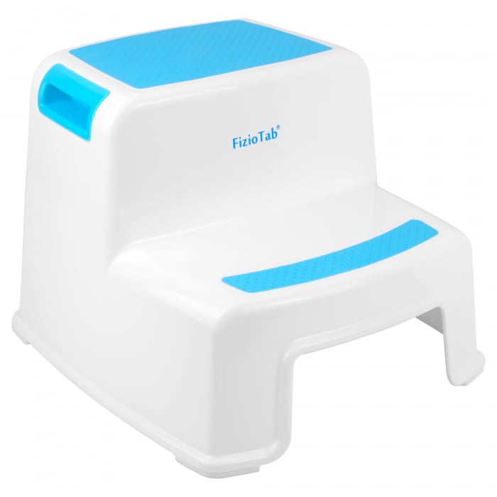 Scaunel inaltator WC pentru copii, FizioTab®Kids Two Step Stoll Alb/Albastru