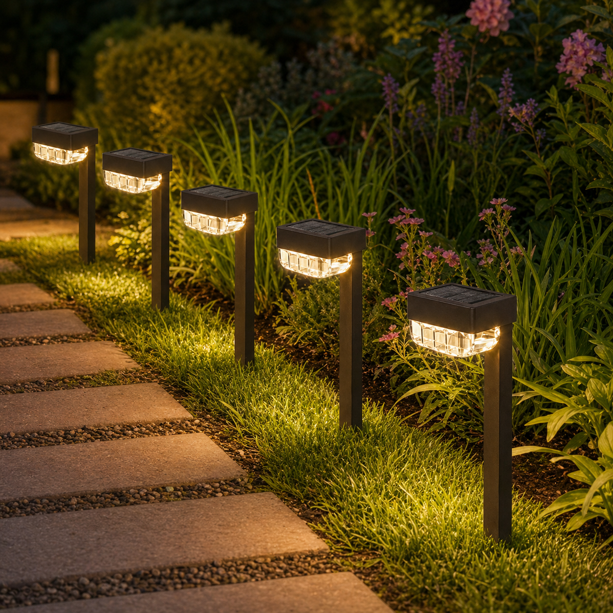 Set 6 lampi solare, lumina alb cald