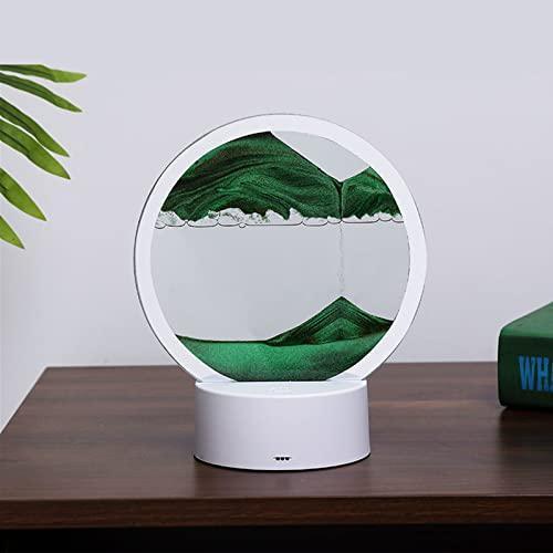 Lampa decorativa tip clepsidra, nisipuri miscatoare, Verde