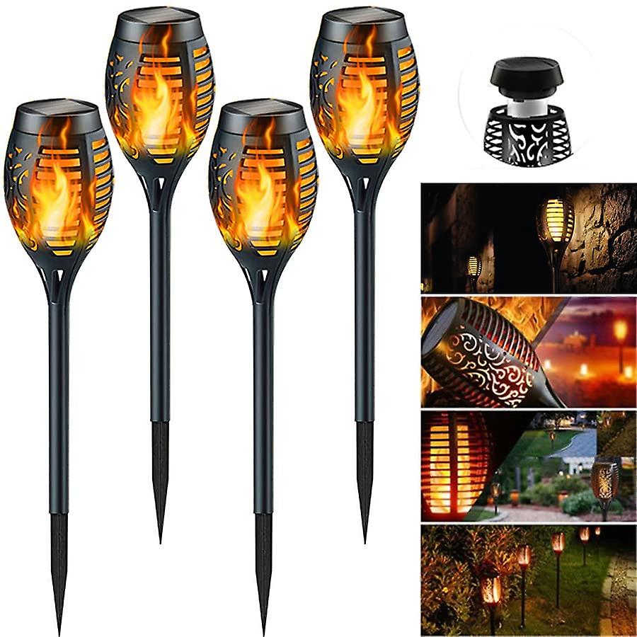 Set 4/8 x Lampa solara tip torta cu efect flacara, 51 cm