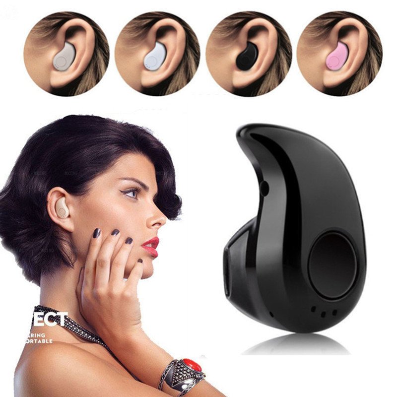 Mini casca Bluetooth 4.1, design picatura - Negru