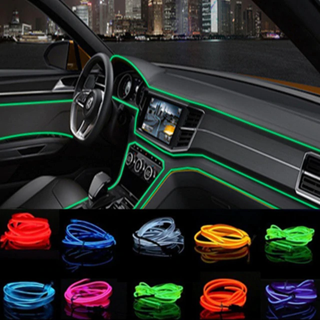 Banda decorativa auto LED 3 metri, pentru interior