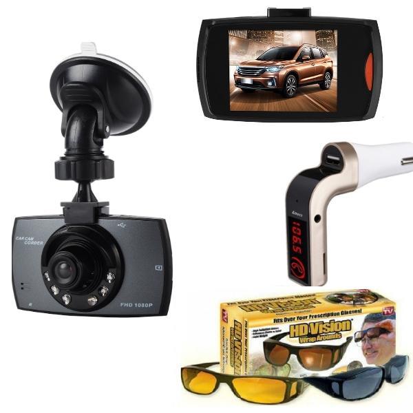 Camera auto Full HD Night Vision + Car Kit Modulator G7 + Set ochelari condus