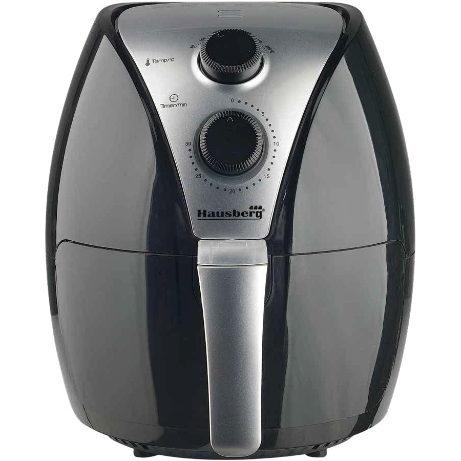 Friteuza Air Fryer Hausberg HB 2250, 1500 W, 2.6 L, Timer, Argintiu/Negru