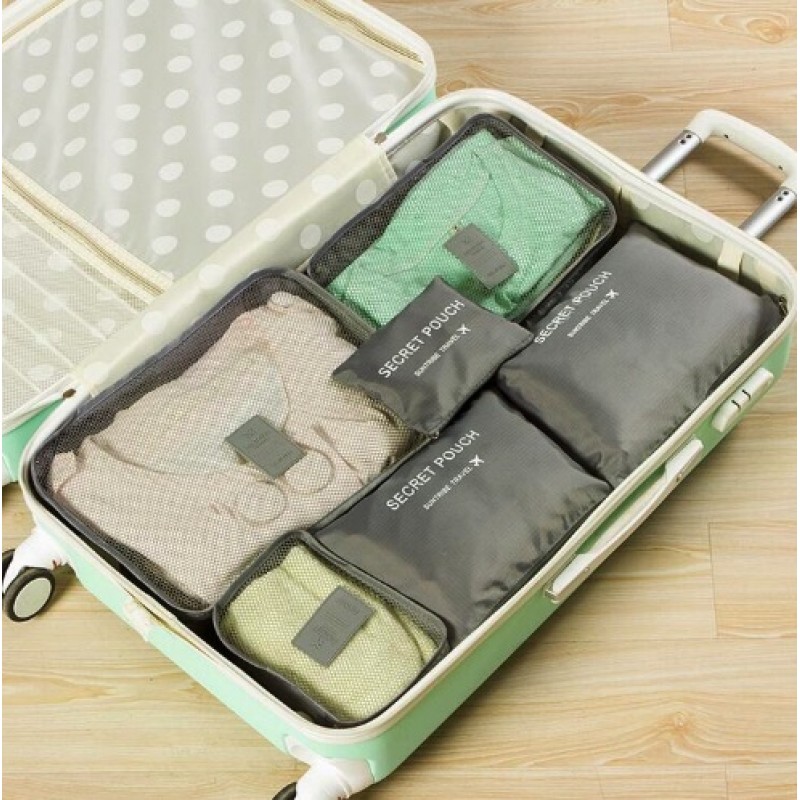 Set 6 genti organizator pentru voiaj, prevazute cu fermoar