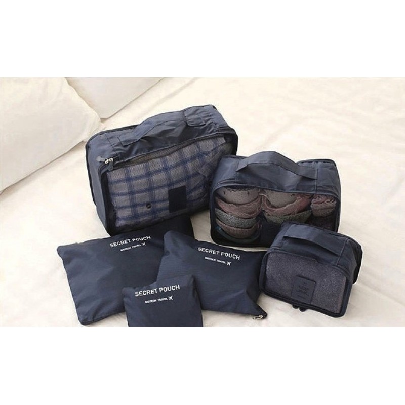 Set 6 genti organizator pentru voiaj, prevazute cu fermoar