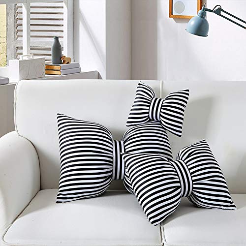 Perna decorativa, in forma de fundita, dungi alb-negru, 50 x 35 x 10 cm