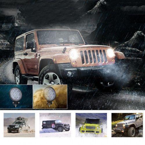 Set 2 proiectoare LED BAR, OFF ROAD, rotund, 9 LED, 27 W, 11 cm