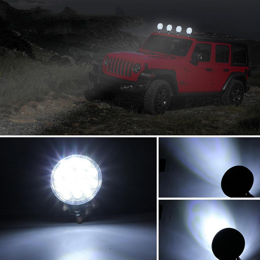 Set 2 proiectoare LED BAR, OFF ROAD, rotund, 9 LED, 27 W, 11 cm
