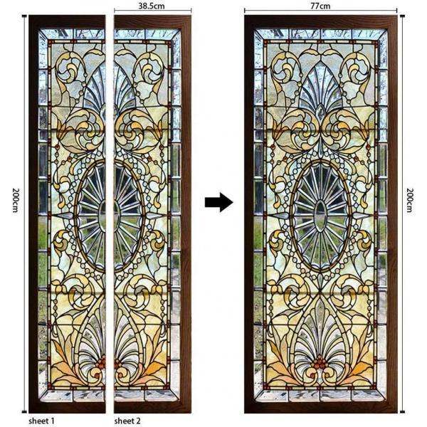 Autocolant decorativ pentru usa, vitraliu - 76 x 220 cm