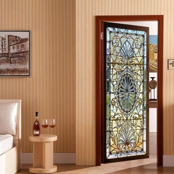 Autocolant decorativ pentru usa, vitraliu - 76 x 220 cm
