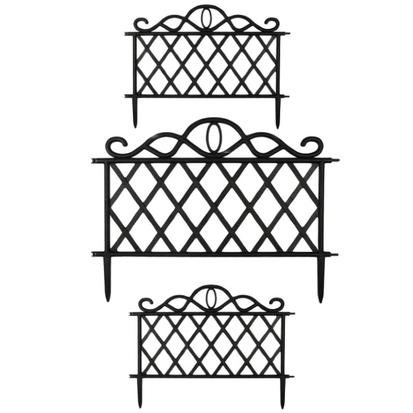 Set 3 x Gardulet pentru gradina, dreptunghiular, negru, 47x36 cm