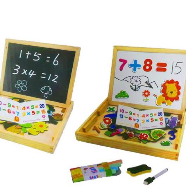 Jucarii educative din lemn: Socotitoare copii + Puzzle Magnetic