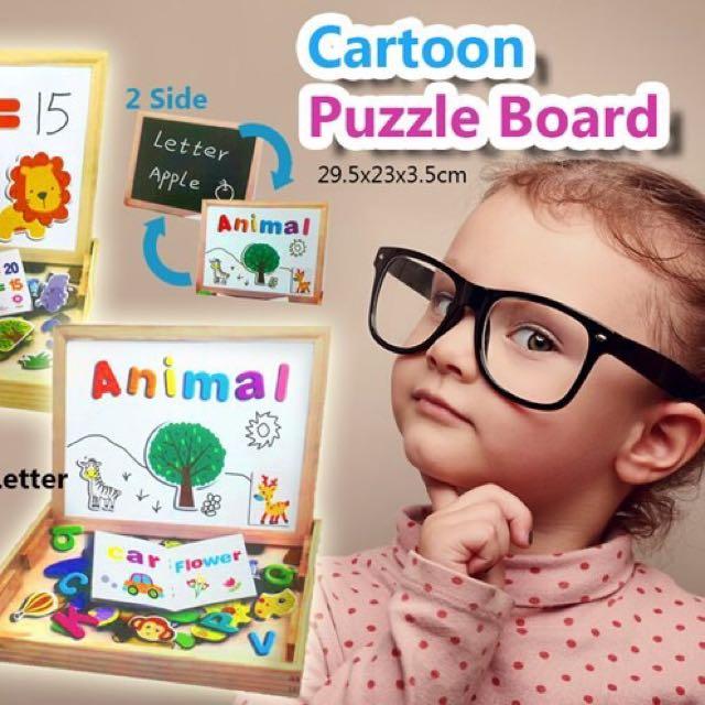 Jucarii educative din lemn: Socotitoare copii + Puzzle Magnetic