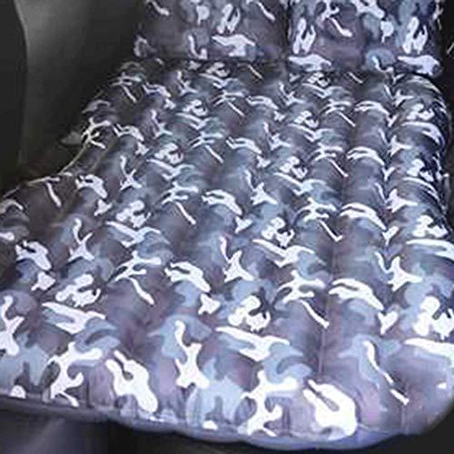 Saltea auto gonflabila, 2 perne incluse, bancheta masina, Camuflaj Albastru