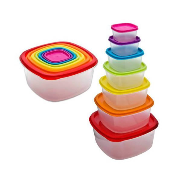 Set 7 caserole prevazute cu capace colorate