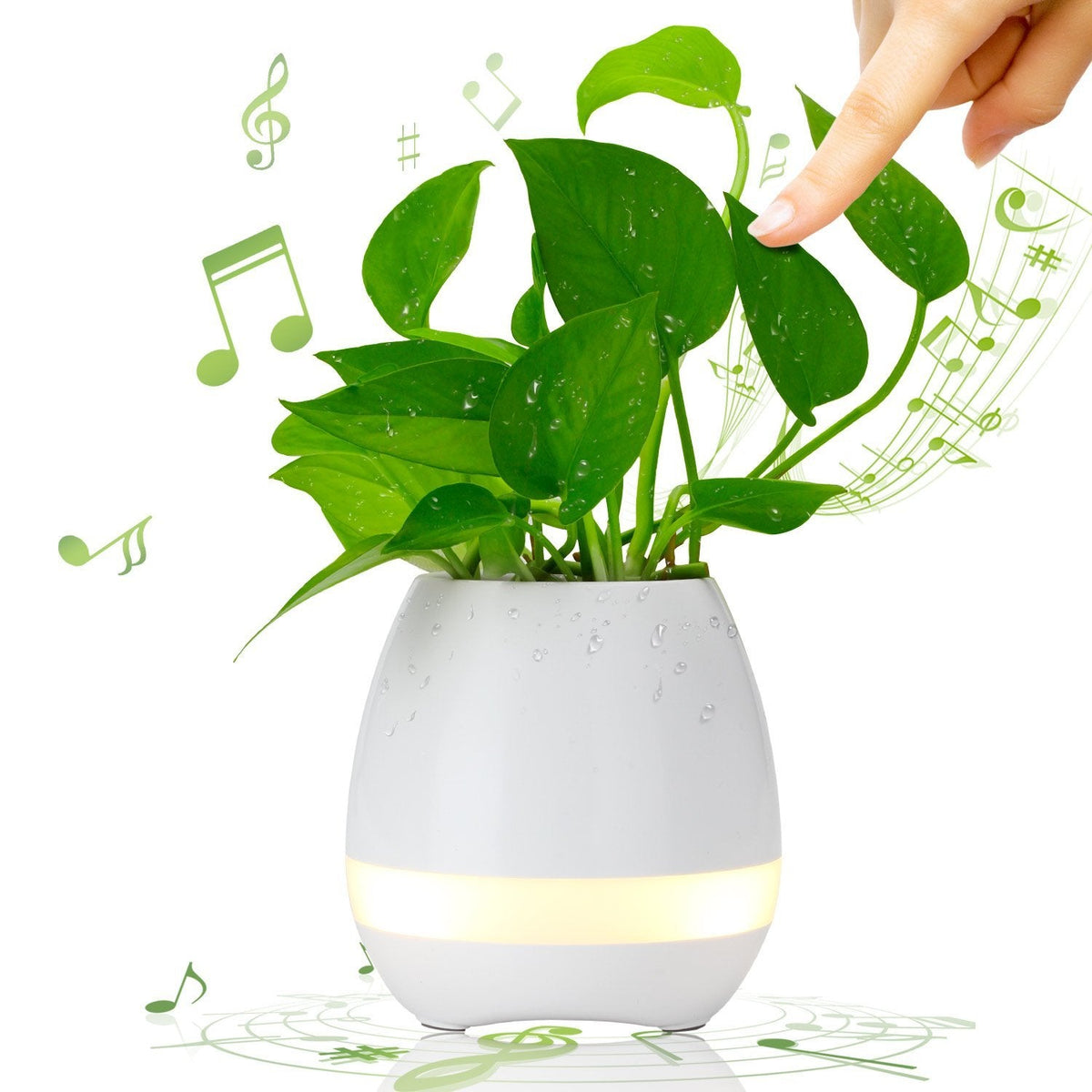 Ghiveci inteligent cu muzica si lampa de veghe, functie tactila