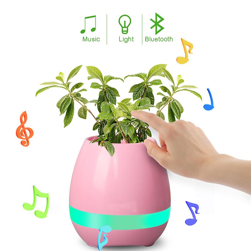Ghiveci inteligent cu muzica si lampa de veghe, functie tactila
