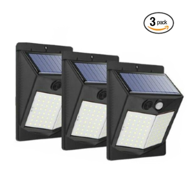 Set 3 x Lampa solara 80 LED cu senzor de miscare