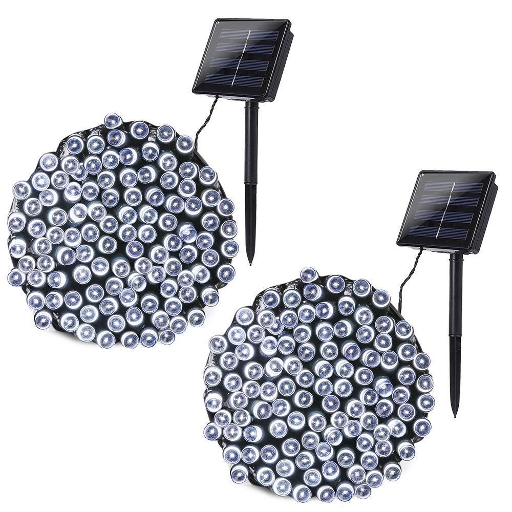 Set 2 x Instalatie solara 100 LED - Alb rece