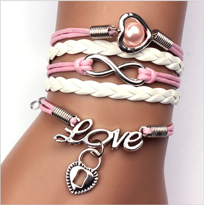 Set 3 bratari martisor cu accesorii si bratara piele