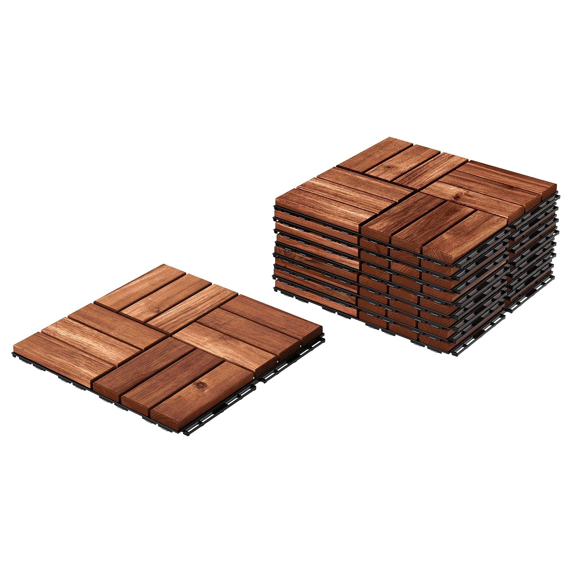 Dale din lemn pentru balcon, 30x30x2 cm, Set 9 bucati