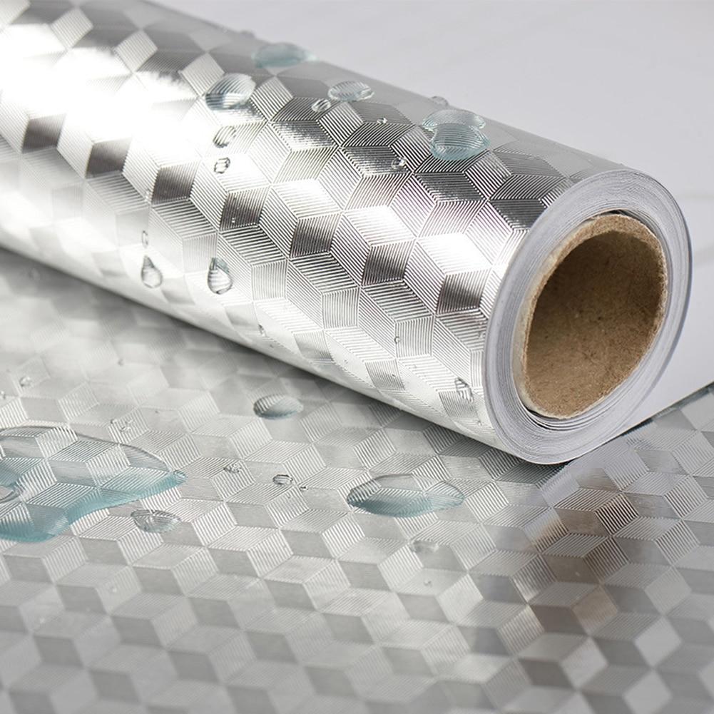 Folie adeziva de aluminiu, pentru bucatarie, 60 x 300 cm