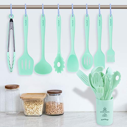 Set 11 ustensile din silicon, pentru gatit - Turcoaz