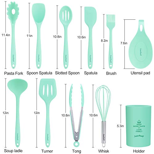 Set 11 ustensile din silicon, pentru gatit - Turcoaz