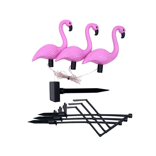 Set 3 x Lampa solara pentru gradina, Flamingo - 18x6x52 cm