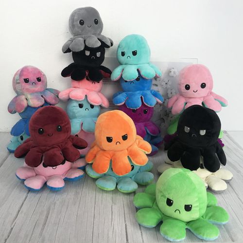 Set 5 x Caracatita reversibila din plus, fata fericita si fata trista