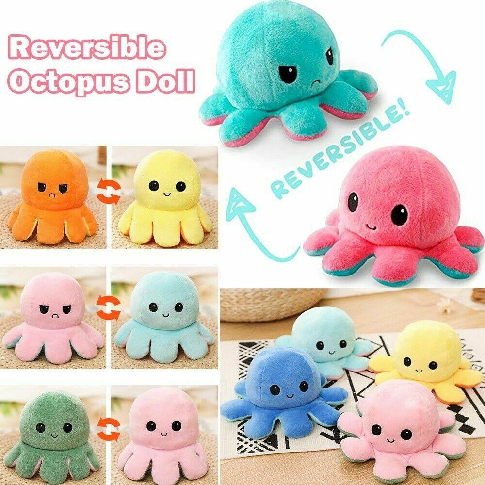 Set 5 x Caracatita reversibila din plus, fata fericita si fata trista