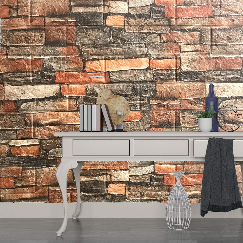 Set 5 x Placa de tapet adeziv caramizi, Stone Bricks, 77x70 cm