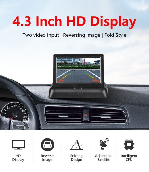Monitor pliabil TFT 4.3 inch + Mini camera auto de marsarier Night Vision