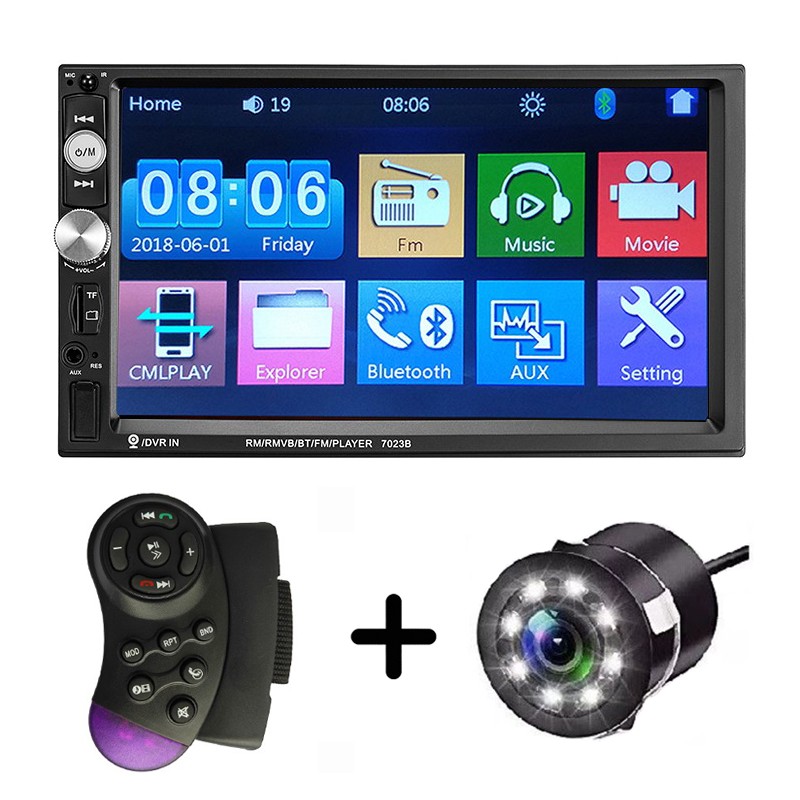 MP5 Player auto + Camera de marsarier HD + Bluetooth mirrorlink android ios