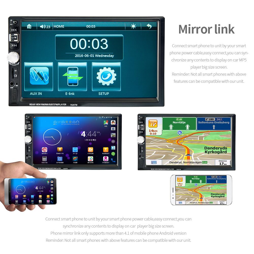 Mp5 Player auto, ecran 7 inch cu Mirrorlink, Touchscreen, USB, SD Card