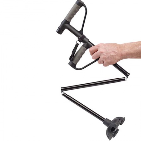Baston de sprijin cu 2 manere Get Up. Reglabil. Pliabil. Lanterna 3 led.