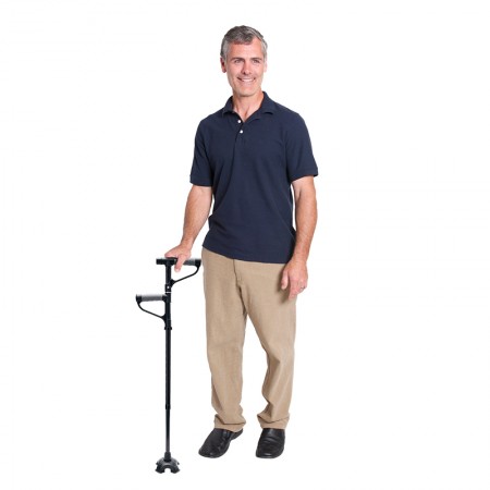 Baston de sprijin cu 2 manere Get Up. Reglabil. Pliabil. Lanterna 3 led.