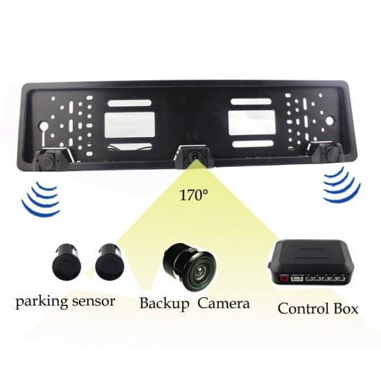 Set suport numar auto cu camera video marsarier si senzori parcare