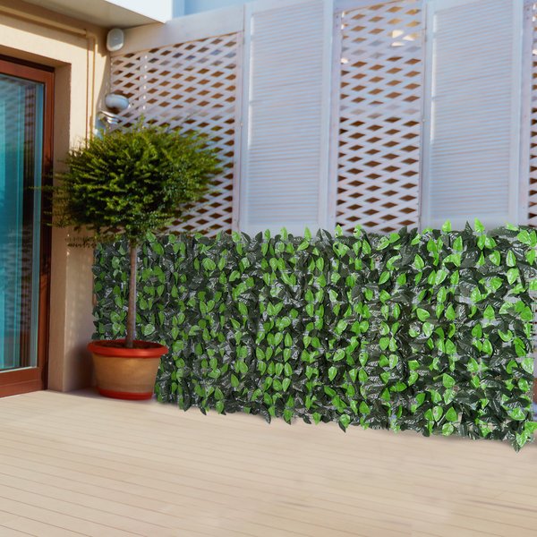 Gard artificial cu frunze verzi, 100 x 250 cm