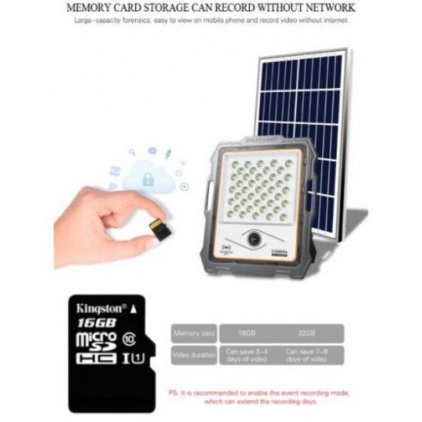 Proiector 100 W cu panou solar si camera de supraveghere