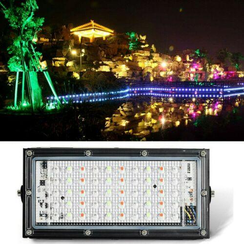 Proiector exterior multicolor LED RGB, 50 LED, 50W, telecomanda