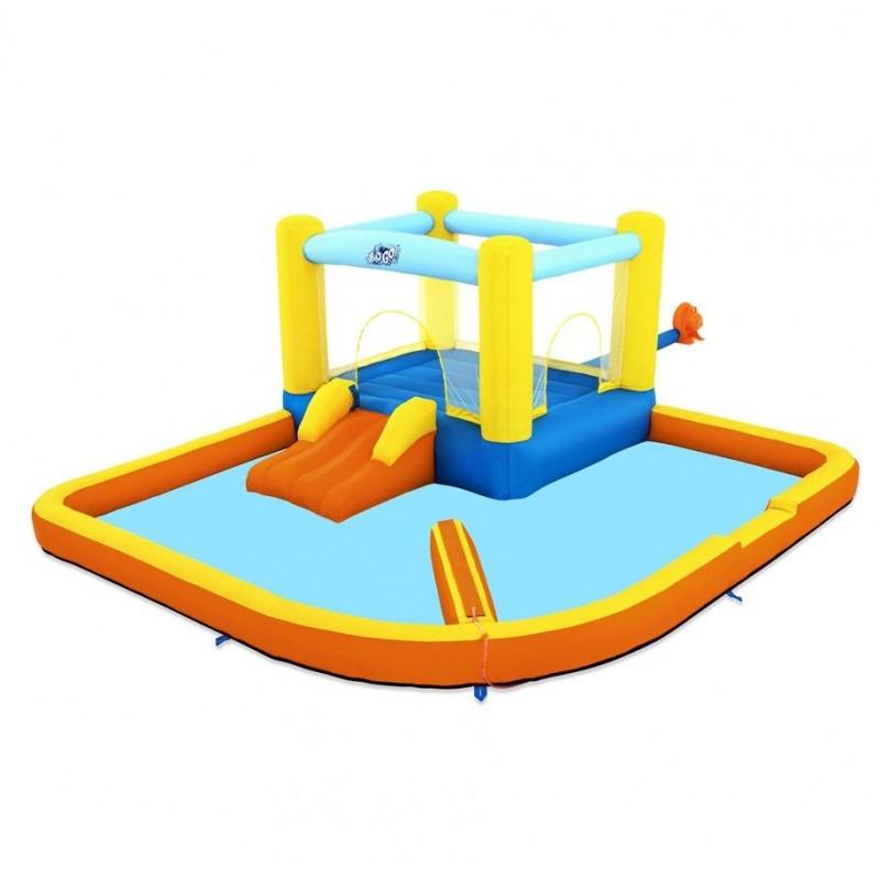 Centru de joaca cu piscina, trambulina si tobogan, gonflabil, 365x340 cm