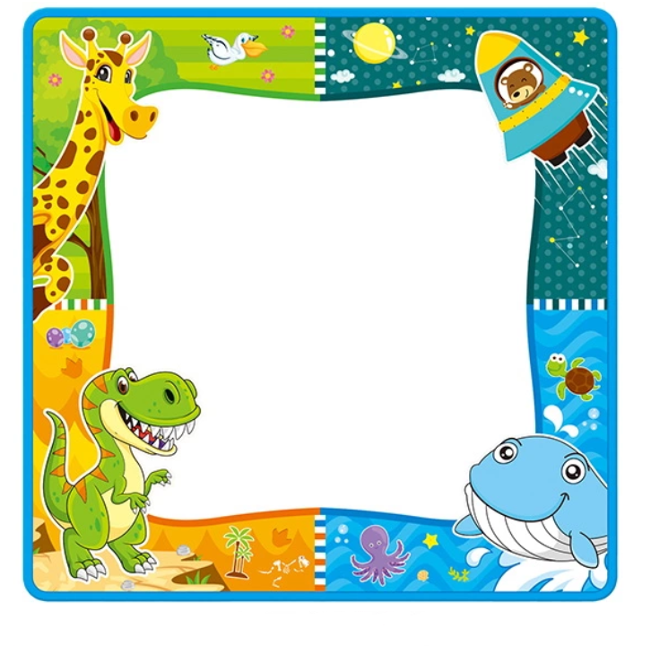Covor de desenat cu apa, lavabil, pentru copii, 80 x 80 cm, accesorii incluse